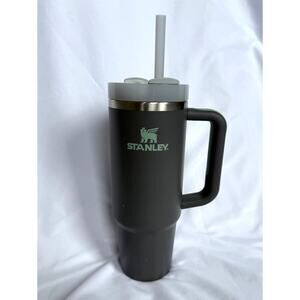 Stanley Quencher H2.0 Flowstate Tumbler 30oz Charcoal Grey, Teal Logo, Straw